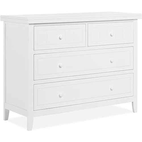 Dream On Me Wade 4 Drawer Universal Dresser for Nursery, White