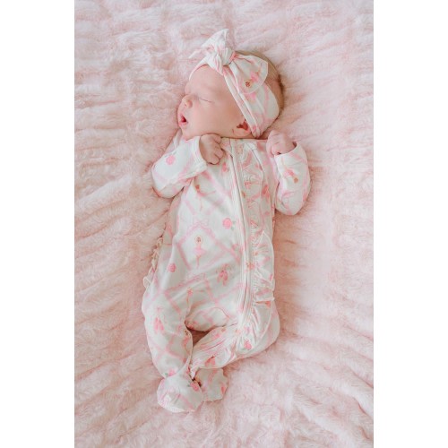 Ruffle Zipper Bamboo Footie | Darling Ballerina