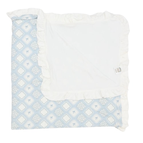 Girls Quilted Bow Patch Stroller Blanket