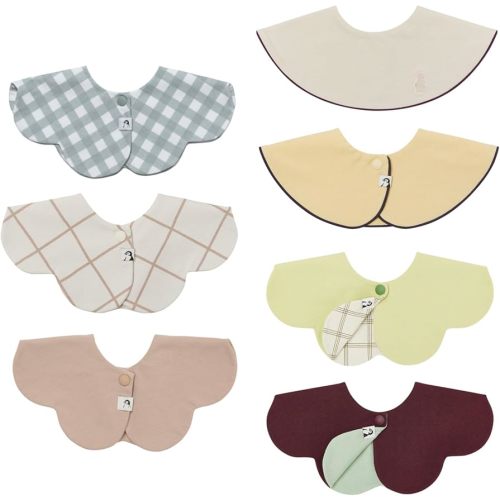 Konny Baby Bibs 3/5/7-Pack Set, 360 ​​° Rotate, Piped Edge Soft and Absorbent Bandana Drooling for Boys Girls baby Essentials