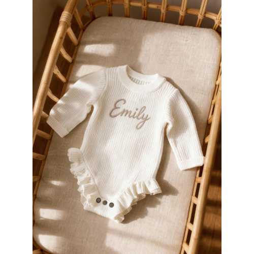 Personalized Embroidered Baby Romper, Custom Knit Sweater, Baby Shower Gift - Etsy
