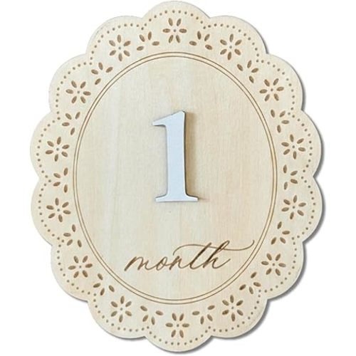 Baby Girl Monthly Milestone Signs, 1-12 Monthly Baby Milestone Girl, Newborn Photography Props Double-Sided, Nursery Decor for Girls (M03)