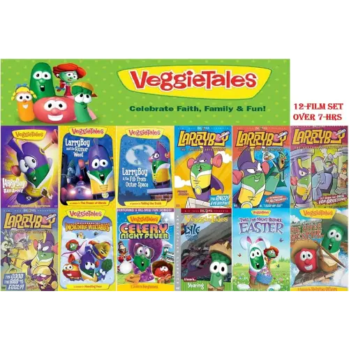 VeggieTales & Larryboy 12-Volume Lessons for Life DVD Collection with Over 7-Hrs - Celery Nights / Night Before Easter / Big river rescue / Incredible Veggie Tales / LarryBoy and the bad Apple [DVD] Region 1