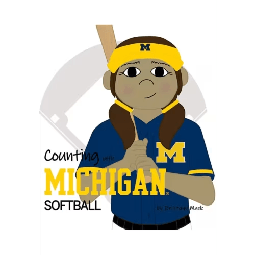 Michigan Wolverines MAIZE Counting With Michigan Softball Children's Book - 292838977