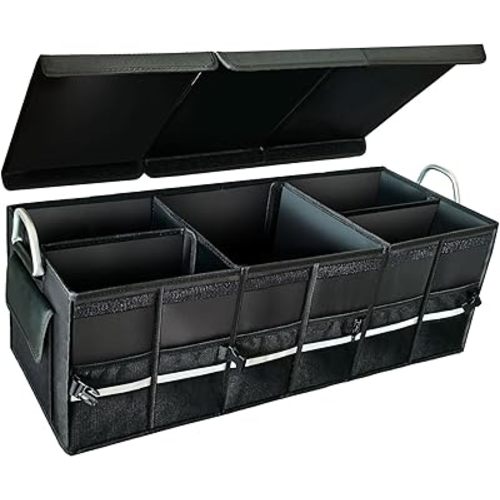 Collapsible Multi Compartment Car Trunk Organizer,SUV Trunk Organizer, suitable for Car Accessories Interior for Women and Men (JB-09)