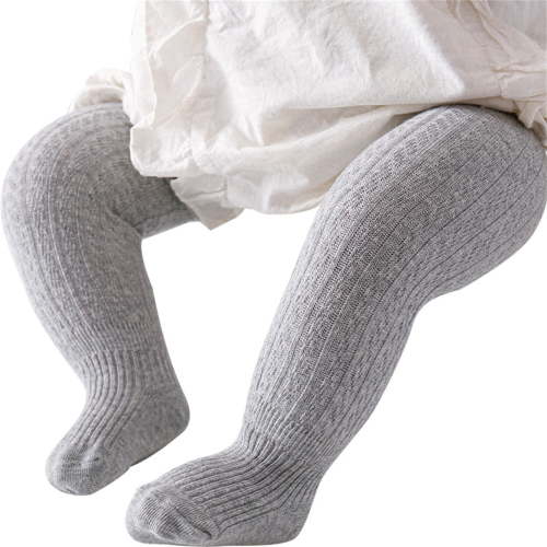 Tiijoy Baby Girls Leggings Solid Knitted Pantihose Infant Newborn Stretchy Tights, Sizes 0-6M