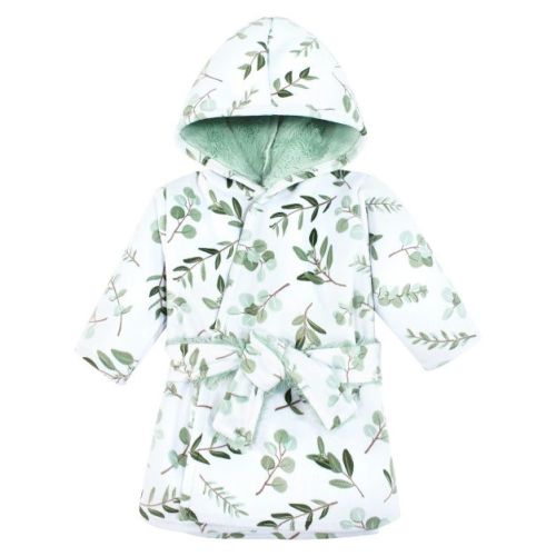 Hudson Baby Mink with Faux Fur Lining Pool and Beach Robe Cover-ups, Eucalyptus, 18-24 Months