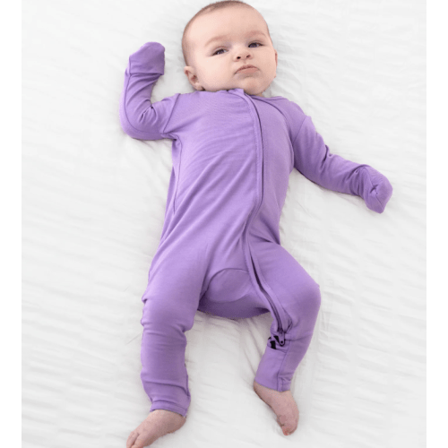 Lavender Bamboo Convertible Footie 6-9M