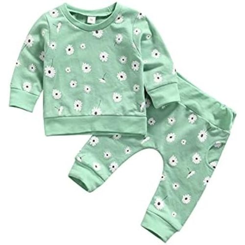 Toddler Baby Girl Fall Winter Clothes Newborn Infant Floral Pullover Sweatshirt T-Shirts+Pants 3PCS Outfits Set