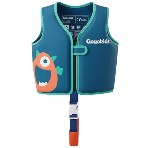Gogokids Toddler Swim Vest Floaties, Swimming Jacket Pool Floats 33-66 lbs | 2026 Upgraded Buoyancy, Neoprene Kids Swim Vest w/Zipper, Toddler Floaties for Pool Beach Outdoor Water Play Kids Boys Girls