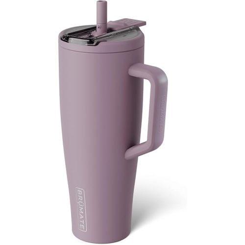 BrüMate Era Flip 40oz Tumbler with 100% Leakproof Covered Straw Lid | Hygienic Covered Straw | Insulated Stainless Steel Water Bottle with Handle | Cup Holder Friendly | BPA-Free (Lilac Dusk)