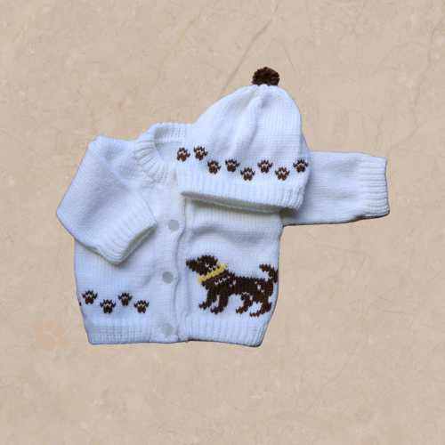 Brown Lab Retriever Dog Baby Sweater, Personalized Knitted Baby Sweaters