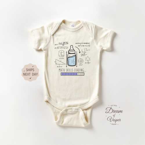 Math Skills Loading Onesie®, Periodic Table Baby Bodysuit, Funny Baby Onesie®, Math Baby Onesie®, Baby Shower Gift, Cute Natural Onesie®