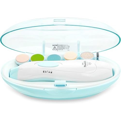 Little Martin's: Baby Electric Nail Trimmer - Blue - Soft LED Light, Adjustable Speed, Interchangeable Heads, Finger & Toenail Filing, Infant-Kid Safe