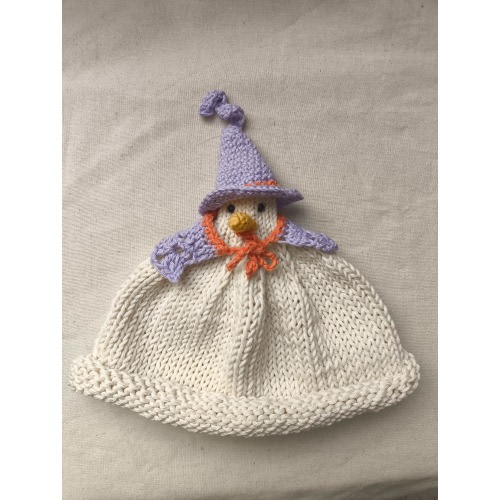 Handknit cotton Seagull The Witch hat for baby size 0-6/6-12/12-18 months