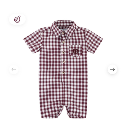 Texas A&M Collegiate Outfitters Boys Plaid Romper - Maroon