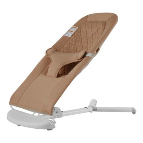 VEVOR Baby Bouncer, Folding Bouncer Seat for Babies 0-9 Months, Newborn Bouncer Chair with 2 Reclining Angles & 3-Point Harness, Camel