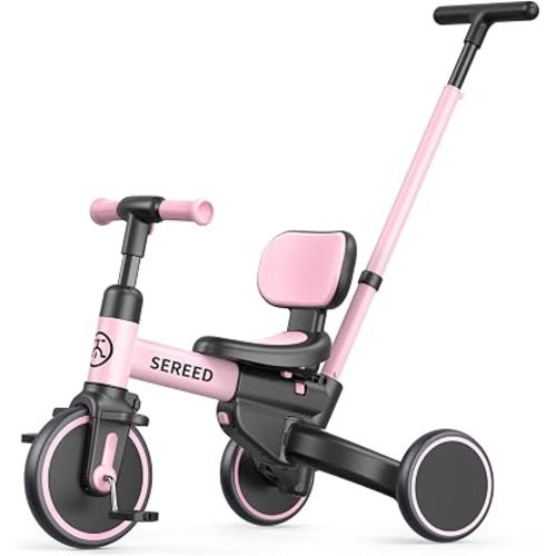 SEREED 5-in-1 Push Tricycle for Toddlers 1-4, Toddler Bike, Birthday Gift