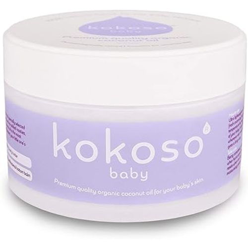 Baby Organic Coconut Oil – Moisturising 100% Natural Baby Oil for Baby Massage, Dry, Sensitive and Normal Baby Skin – 168g