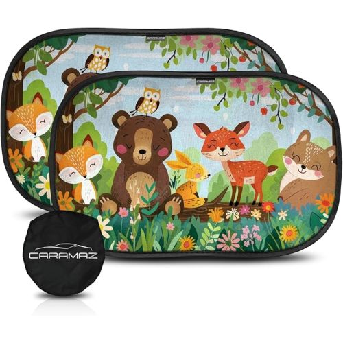 CARAMAZ Car Window Shade for Baby with Certified UV-Protection 2 Pack - 20"x12"