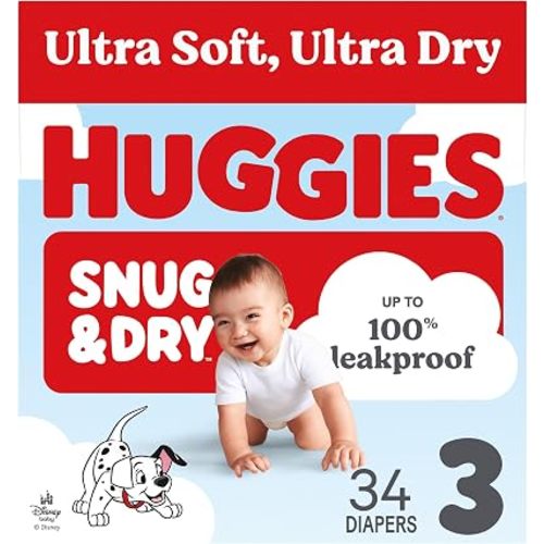 Huggies Snug & Dry Diapers Size 3, 34 Count