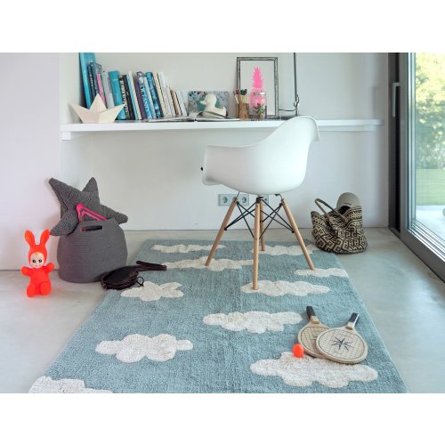 Lorena Canals Clouds WashableVintage Blue, Natural Area-Rugs