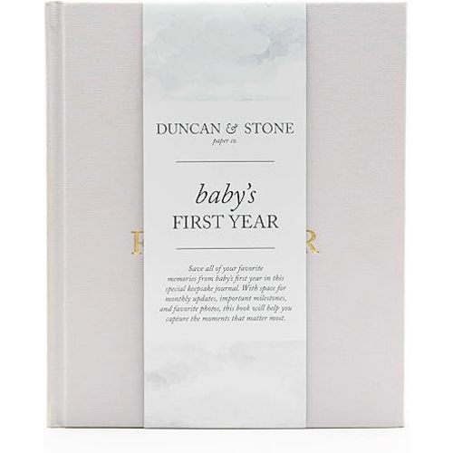 Baby First Year Book - Heirloom Keepsake Baby Memory Book to Record Important Milestones, Photos, Ultrasounds & More - Newborn Books (Lilac,112 Pages)