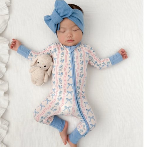 Amelia Bow Zipper Romper – In My Jammers