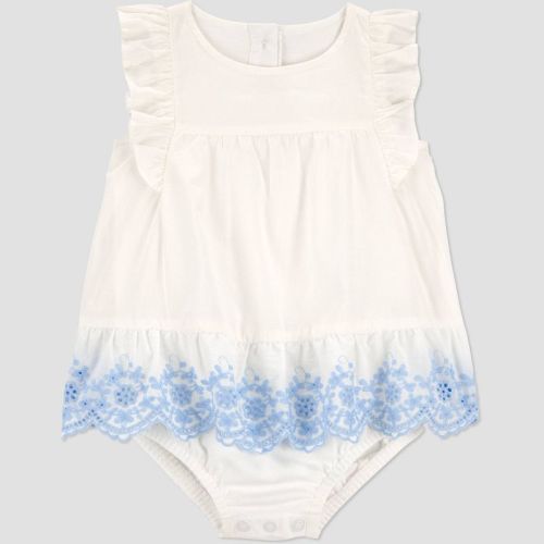 Carter's Just One You® Baby Girls' Eyelet Sunsuit - Ivory 3M