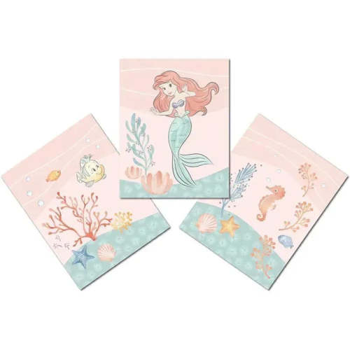 Lambs & Ivy - Bedtime Originals Disney Baby The Little Mermaid 3-Piece Unframed Wall Art, Ariel