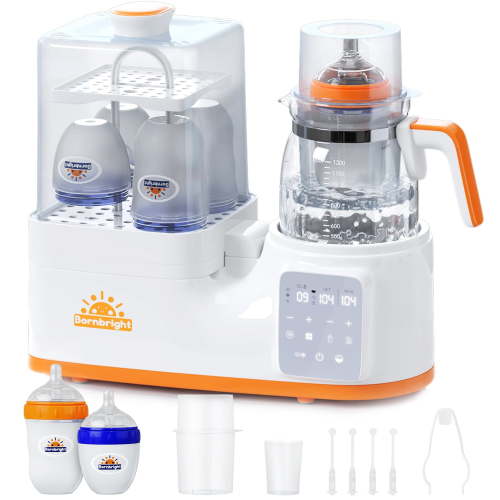 Baby Bottle Sterilizer Dryer Warmer - 4 in 1 Multifunctional Babies Bottles BPA·Free Cleaner & Heater, Fast Heating & Defrosting for Newborn Feeding Breastmilk, Formula with Plus 2 Baby Bottles