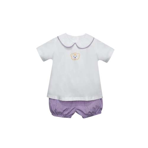 Tiger Purple/Gold Knit Tiger Boys Short Set