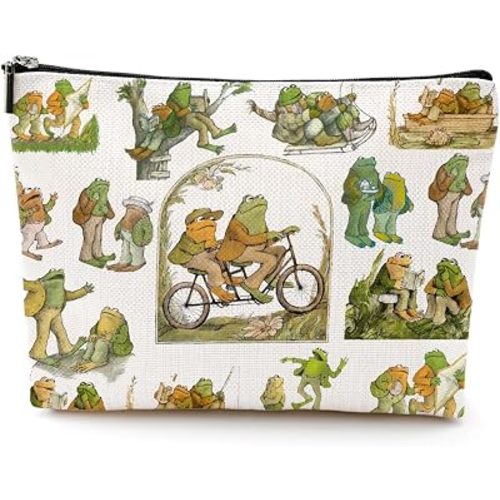 LONGXIN Toad Fans Gift Frogs Cosmetic Make up Bag Toad Theme Merchandise Makeup Zipper Pouch Bag