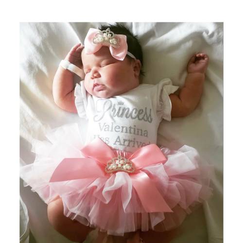 Personalized Baby Girl Coming Home Outfit Custom Name Bodysuit Set with Bloomers, Hat and Headband
