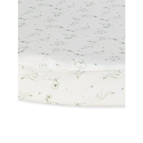 Under The Nile Organic Cotton Bassinet Sheet - Stork Print, 28" x 18"