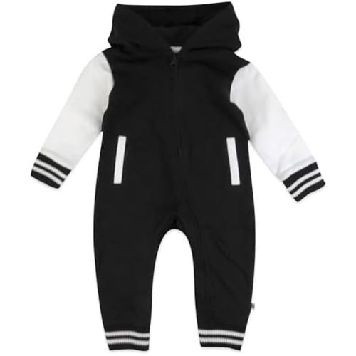 HonestBaby baby-boys Hoodie Coverall Team Varsity 100% Organic Cotton for Baby Boys