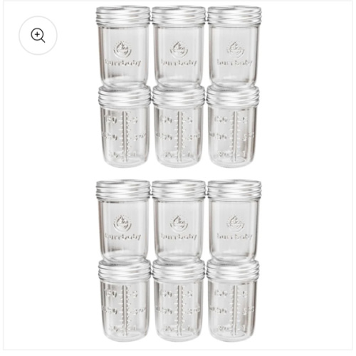 6oz Glass Breast Milk Storage Containers