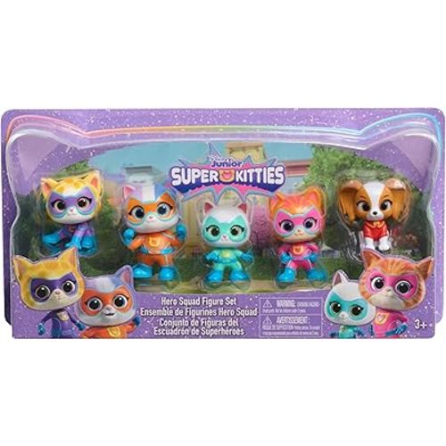 Disney Junior SuperKitties Hero Squad 5-Piece Figure Set, Kids Toys for Ages 3 Up by Just Play