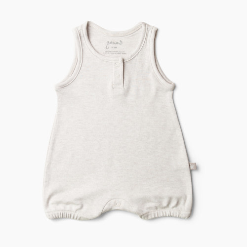 Goumi Kids Organic Sleeveless Short Romper - Storm Gray, 3-6 M