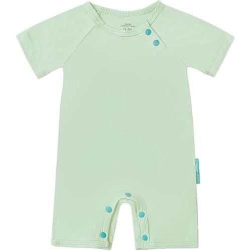 SuperSoft Short Sleeve Baby Romper, Unisex Bamboo Viscose One-piece Summer Pajamas, Boy Girl Footless Jumpsuit Snap Closure
