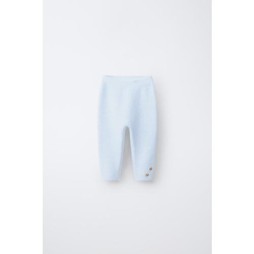 EMBROIDERED KNIT PANTS - Light blue | ZARA United States