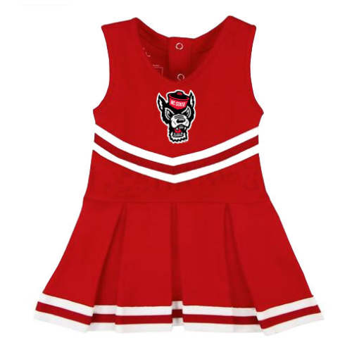 NC State Wolfpack Infant Wolfhead Solid Cheer Bodysuit Dress – Red and White Shop