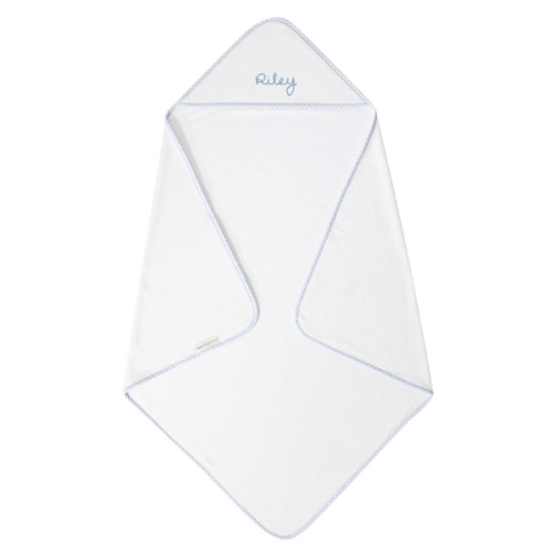 Light Blue Gingham Baby Hooded Towels | Pottery Barn Kids