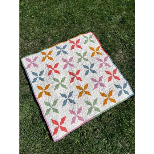 Starburst Colorful Gender Neutral Baby Quilt- Handmade 100% |  cotton quilt  |38”x38”
