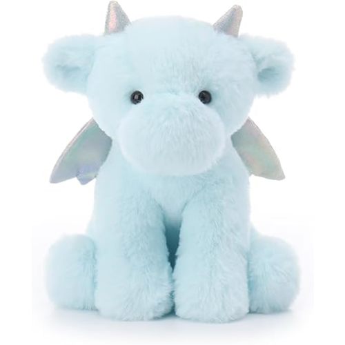 Apricot Lamb Sky Blue Dragon Stuffed Animals for Kids, Soft Cute Plush Toys for Baby Girl and Boy, 7.9 Inches