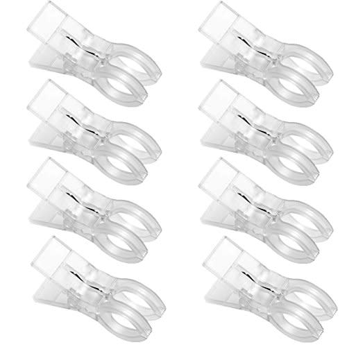 Lzttyee Clear White Beach Towel Clips Plastic Clothing Hanger Clamp Keep Your Towels from Blowing Away-Beach Chair or Pool Loungers on Your Cruise (8Pcs)