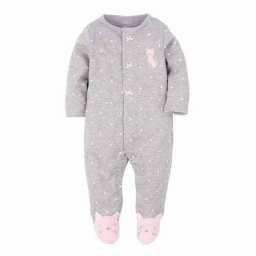 Morgan Kitty Print Footie Pajamas
