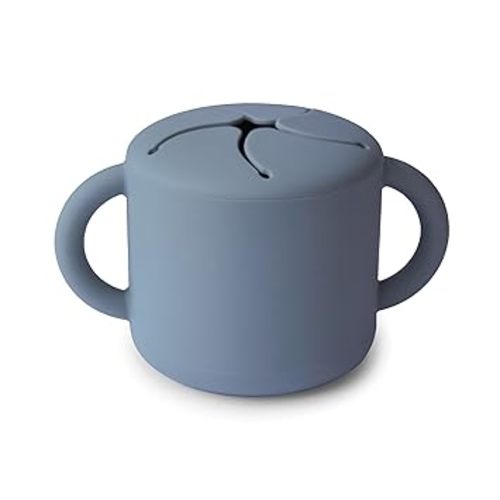 mushie Silicone Snack Cup | Spill Proof Food Container for Toddler and Baby (Tradewinds)