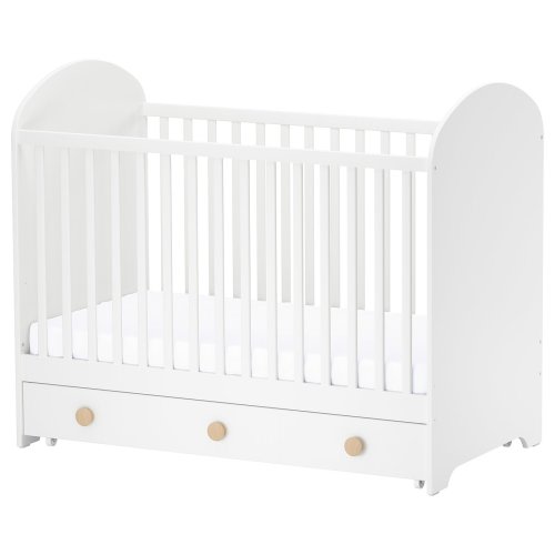GONATT Lit de bébé à tiroir - blanc 70x132 cm (27 1/2x52 ")