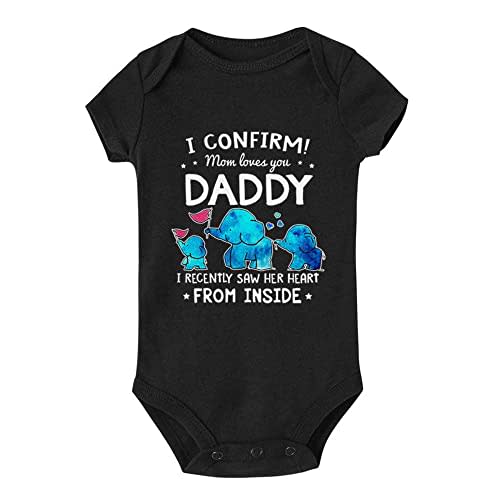 I Confirm Mom Loves You Daddy Onesie Cute Baby Bodysuit Rompers Short/Long Sleeve Jumpsuit